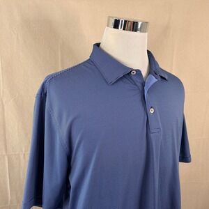 Peter Millar XL Summer Comfort Golf Polo Shirt Blue Striped  Athletic Sport Mens